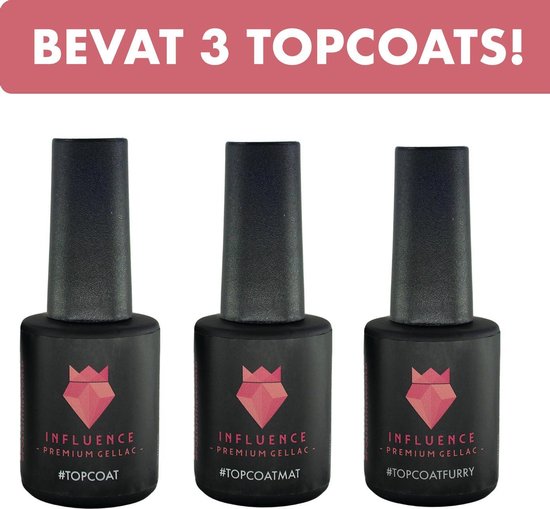 #TOPCOATSERIE – Influence Gellac – gellak – Gellak topcoat UV – UV gellak – Gel nagellak – Topcoat – Topcoatmat – Topcoatfurry – No wipe -…