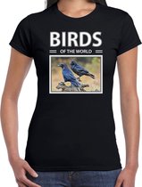 Dieren foto t-shirt Raaf - zwart - dames - birds of the world - cadeau shirt Raven  liefhebber XS