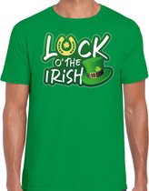 St. Patricks day t-shirt groen voor heren - Luck of the Irish - Ierse feest kleding / outfit / kostuum S