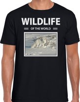 Dieren foto t-shirt Sneeuwvos - zwart - heren - wildlife of the world - cadeau shirt Sneeuwvossen liefhebber M