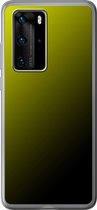 Huawei P40 Pro - Smart cover - Geel Zwart - Transparante zijkanten