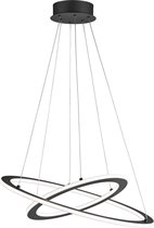 LED Hanglamp - Torna Duban - 40W - Warm Wit 3000K - Dimbaar - Rond - Mat Zwart - Aluminium