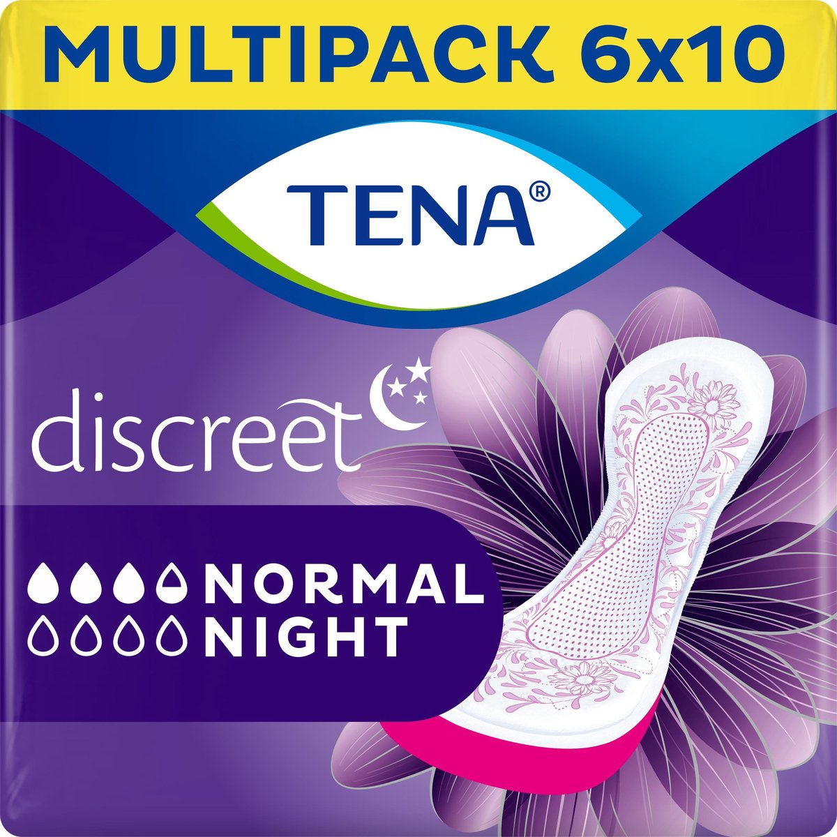 Goedkoopste TENA Discreet Protect Normal Night – verbanden voor urineverlies – 60 stuks