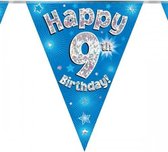 Vlaggenlijn Blauw Happy 9th Birthday