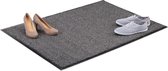 Relaxdays schoonloopmat grijs - deurmat binnen - droogloopmat - voetmat - extra dun - 90x120cm