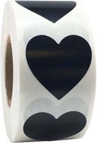Sluitsticker - Sluitzegel - Zwart hart / hartje | 40 stuks | Trouwkaart - Geboortekaart - Envelop | Harten | Envelop stickers | Cadeau - Gift - Cadeauzakje - Traktatie | Chique inpakken | Huwelijk - Babyshower - Kraamfeest - Kerst