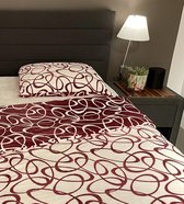 combi voordeel - dekbedovertrek - 1 persoons - 140x220 cm - Rings Cherry - hoeslaken - wit - 90x200 - onbeschrijfelijk zacht - microflanel - ademend - comfortabel