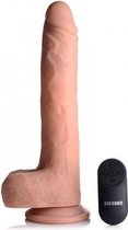 Vibrerende & Stotende Realistische XL Dildo met Zuignap en Ballen -16.5 cm - Dildo - Dildo Normaal - Beige - Discreet verpakt en bezorgd
