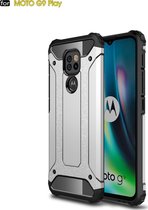 Motorola Moto G9 Play Hoesje - Mobigear - Outdoor Serie - Hard Kunststof Backcover - Zilver - Hoesje Geschikt Voor Motorola Moto G9 Play