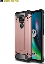 Motorola Moto G9 Play Hoesje - Mobigear - Outdoor Serie - Hard Kunststof Backcover - Roségoud - Hoesje Geschikt Voor Motorola Moto G9 Play