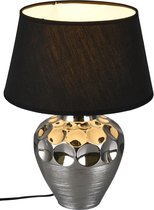 LED Tafellamp - Tafelverlichting - Torna Lunda - E27 Fitting - Rond - Mat Zilver - Keramiek