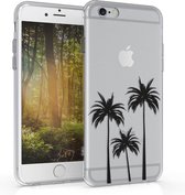 kwmobile telefoonhoesje voor Apple iPhone 6 / 6S - Hoesje voor smartphone in zwart / transparant - Palbomen design