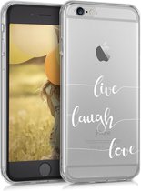 kwmobile telefoonhoesje voor Apple iPhone 6 / 6S - Hoesje voor smartphone in wit / transparant - Live Laugh Love design