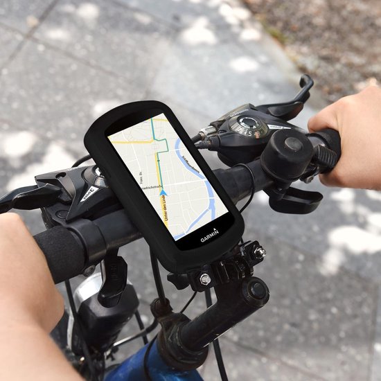 kwmobile hoes geschikt voor Garmin Edge 1030 / 1030 Plus - Siliconen beschermhoes voor fietsnavigatie - zwart - kwmobile