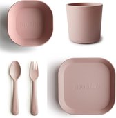 Vaisselle Vaisselle pour enfants Mushie - Assiette, tasse, bol, cuillère et fourchette - Couleur Blush - Ensemble de Services de table
