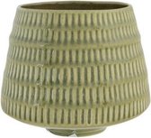 Bloempot voor Binnen en Buiten - Plantenbak - Plantenpot - Anise groen - 15,5x15,5xh13,5cm - Rond conisch aardewerk