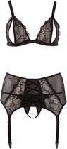 BH Jarretel Set XL - Zwart - Dames Lingerie - XXL - Jarretel Setjes - Zwart - Discreet verpakt en bezorgd