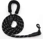 Hondenlijn zwart - Uitlaatriem - Rope - Trainingsriem - Trainingslijn - Wandelen -  Looplijn - Jogginglijn - Touw - 130 x 1,5 cm