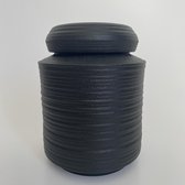 Crematie Urn Black stripes wide, mat zwart (130x130x155)
