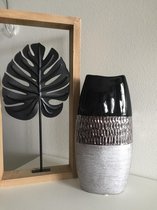 Vaas zwart/zilver ,29,5 cm hoog