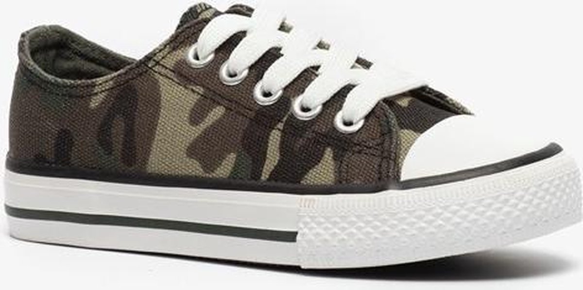 Scapino Canvas kinder gympen met camouflage print Groen - Schoenen.nl