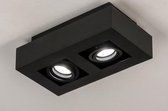 Lumidora Plafondlamp 13784 - 2 Lichts - GU10 - Zwart - Metaal