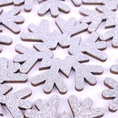 Simply Creative glittered wooden snowflakes