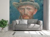 Professioneel Fotobehang Zelfportret Van Vincent van Gogh - blauw - Sticky Decoration - fotobehang - decoratie - woonaccesoires - inclusief gratis hobbymesje - 520 cm breed x 350 cm hoog - in