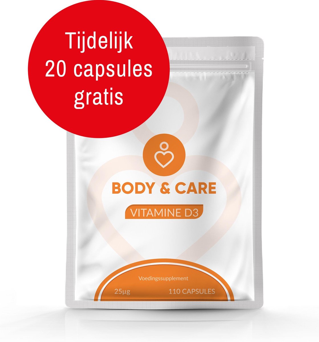 Vitamine D3 - voorkom tekort - 90 + 20 gratis capsules, voordeelpakket