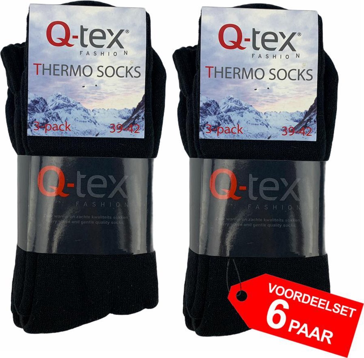 6-Pack Thermosokken Thermo Socks Q-Tex maat 39-42