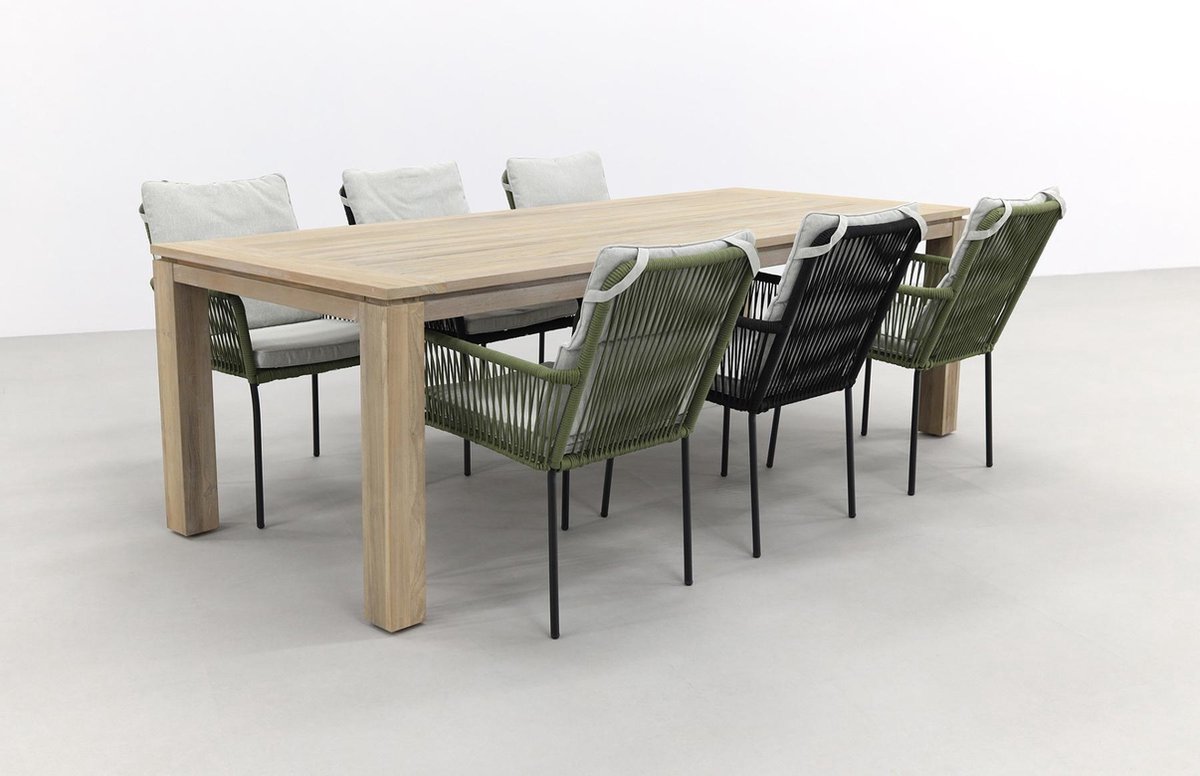 Teresa 4x Green 2x black/Rome grey 240 cm. tuinset – 7-delig