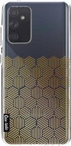 Casetastic Samsung Galaxy A72 (2021) 5G / Galaxy A72 (2021) 4G Hoesje - Softcover Hoesje met Design - Golden Hexagons Print