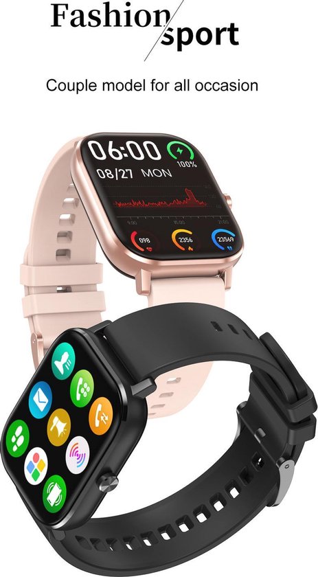JEP Onregelmatigheden Bedrog Tijdspeeltgeenrol smartwatch T35 ZWART Heren/Dames- Android/iOS-  Stappenteller -... | bol.com