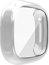 DrPhone FC1 -  Cover + Screen Protector - Bumper - Bescherming - Hoesje voor Fitbit Versa 3 - Zilver