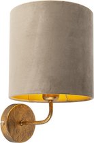 QAZQA - Retro Wandlamp voor binnen - 1 lichts - D 230 mm - Taupe - Woonkamer | Slaapkamer | Keuken