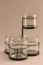 Iron Candle holder 4 glass 1 up D-23/23 H-10/20