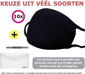 DUONIX 10x Mondkapje Zwart | 100% Katoen | Mondkapje Wasbaar | Mondmasker wasbaar | niet medisch mondkapje | stofmasker