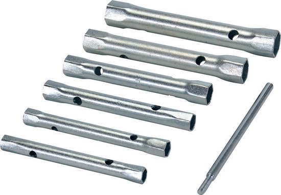 Silverline Metrische Pijpsleutelset (8-19mm) - 6-delig - Incl. wringstaaf