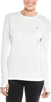 Coolibar - UV sportkleding voor dames - Longsleeve fitnesstop - Devi - Wit - maat L