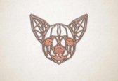 Line Art - Hond - Chihuahua - XS - 25x29cm - Multiplex - geometrische wanddecoratie