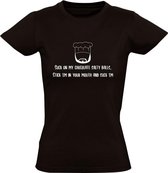 Suck on my chocolate salty balls Dames t-shirt | South Park | Chef | chocolade | grappig | cadeau | Zwart