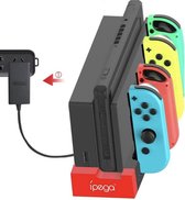 iPega Nintendo Switch Oplaadstation - Nintendo Switch oplader - Nintendo Switch accessoire - Geschikt voor 4 Nintendo switch joy Cons
