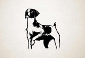 Wanddecoratie - Hond - Epagneul Breton - Bretoense Spaniel 3 - S - 53x45cm - Zwart - muurdecoratie - Line Art