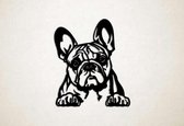 Wanddecoratie - Hond - Franse Bulldog 5 - L - 87x75cm - Zwart - muurdecoratie - Line Art