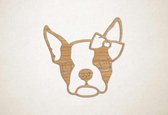 Wanddecoratie - Hond - Boston Terrier 1 - XS - 25x25cm - Eiken - muurdecoratie - Line Art