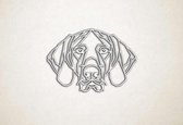 Line Art - Hond - German Pointer - M - 60x87cm - Wit - geometrische wanddecoratie