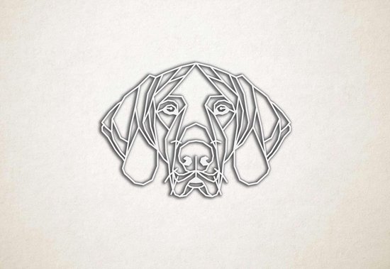 Line Art - Hond - German Pointer - M - 60x87cm - Wit - geometrische wanddecoratie