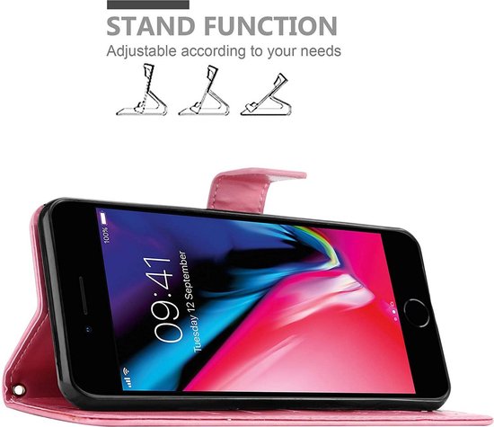 Bookcase Apple iPhone 7-8 - Rose - Fleurs - Étui Portefeuille