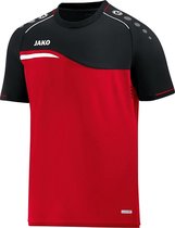 Jako Competition 2.0 T-Shirt Rood-Zwart Maat S