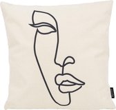 Housse de Coussin Silhouette Femme / Visage Femme| Coton / Lin | 45 x 45 cm